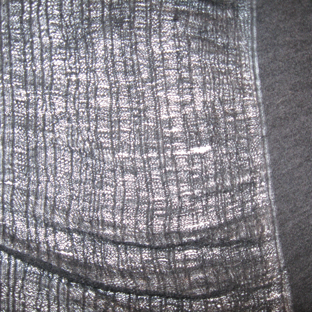 Basic Pullover Charcoal Distressed Front Shredded - image 8